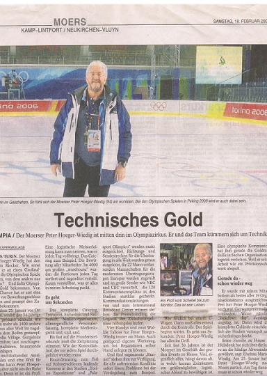 Olympiade 2006 Turin - Peter Hoeger-Wiedig auf dem Eishockeyfeld